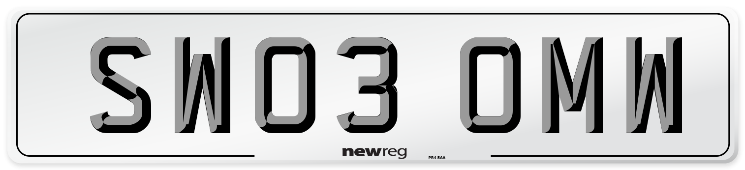 SW03 OMW Number Plate from New Reg